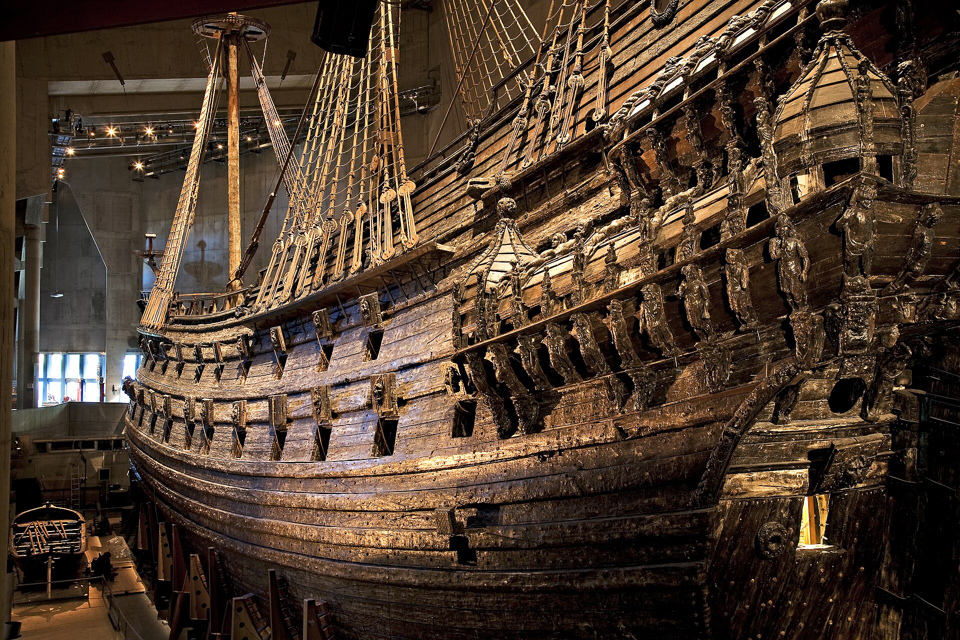 ヴァーサ博物館に保存されている、1628年の軍艦ヴァーサ号
